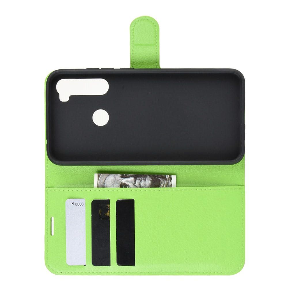 Боковая Чехол Книжка Кошелек с Футляром для Карт и Застежкой Магнитом для Xiaomi Redmi Note 8T Зеленый