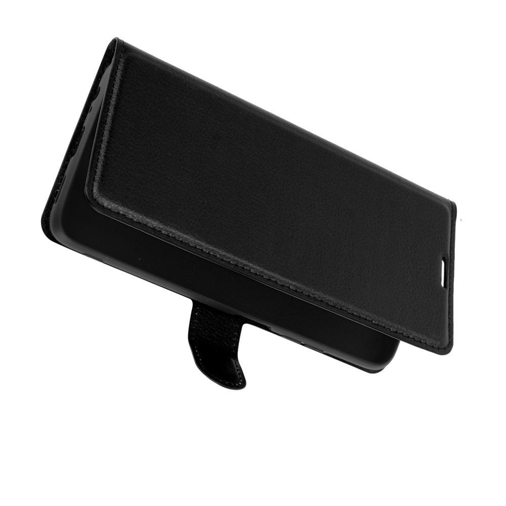 Боковая Чехол Книжка Кошелек с Футляром для Карт и Застежкой Магнитом для Xiaomi Redmi Note 9T Черный