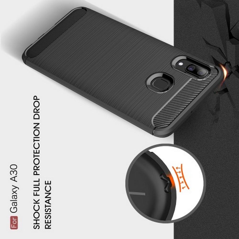 Carbon Fibre Силиконовый матовый бампер чехол для amsung Galaxy A30 / A20 Черный