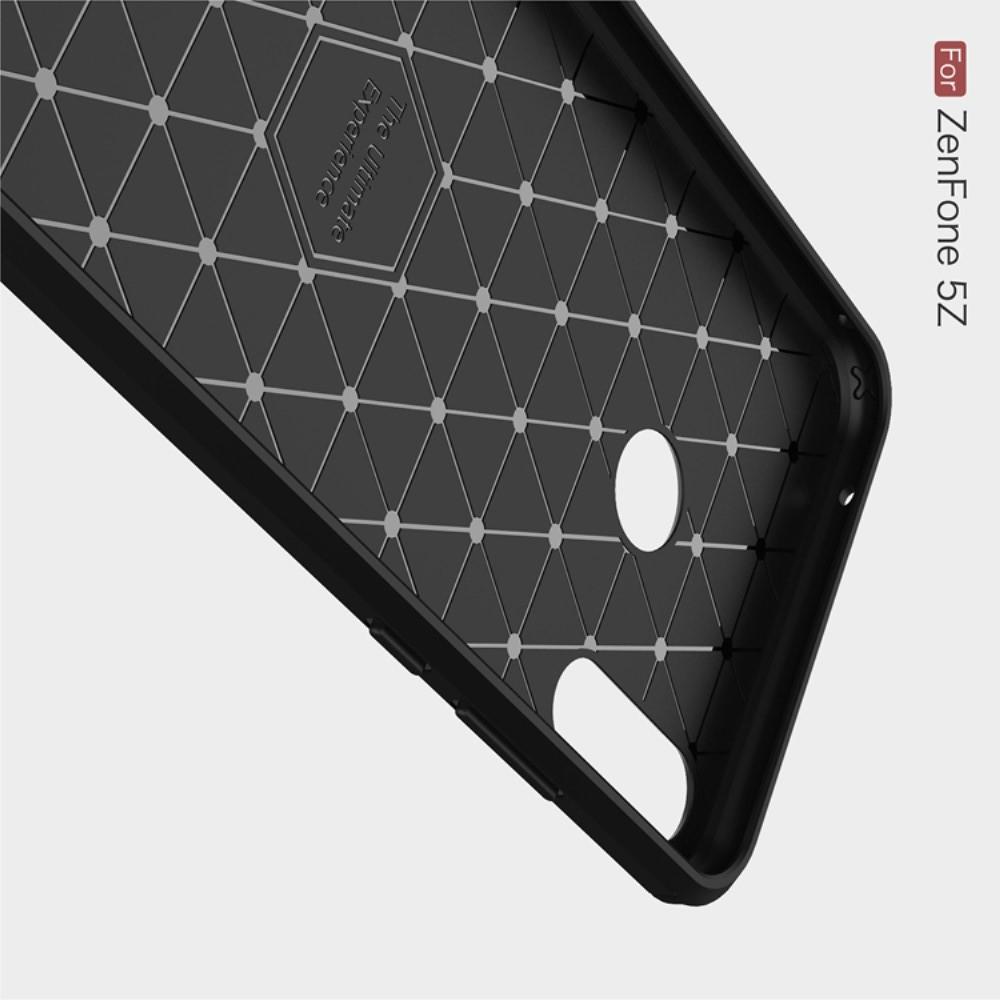 Carbon Fibre Силиконовый матовый бампер чехол для Asus Zenfone Max M2 ZB633KL Черный