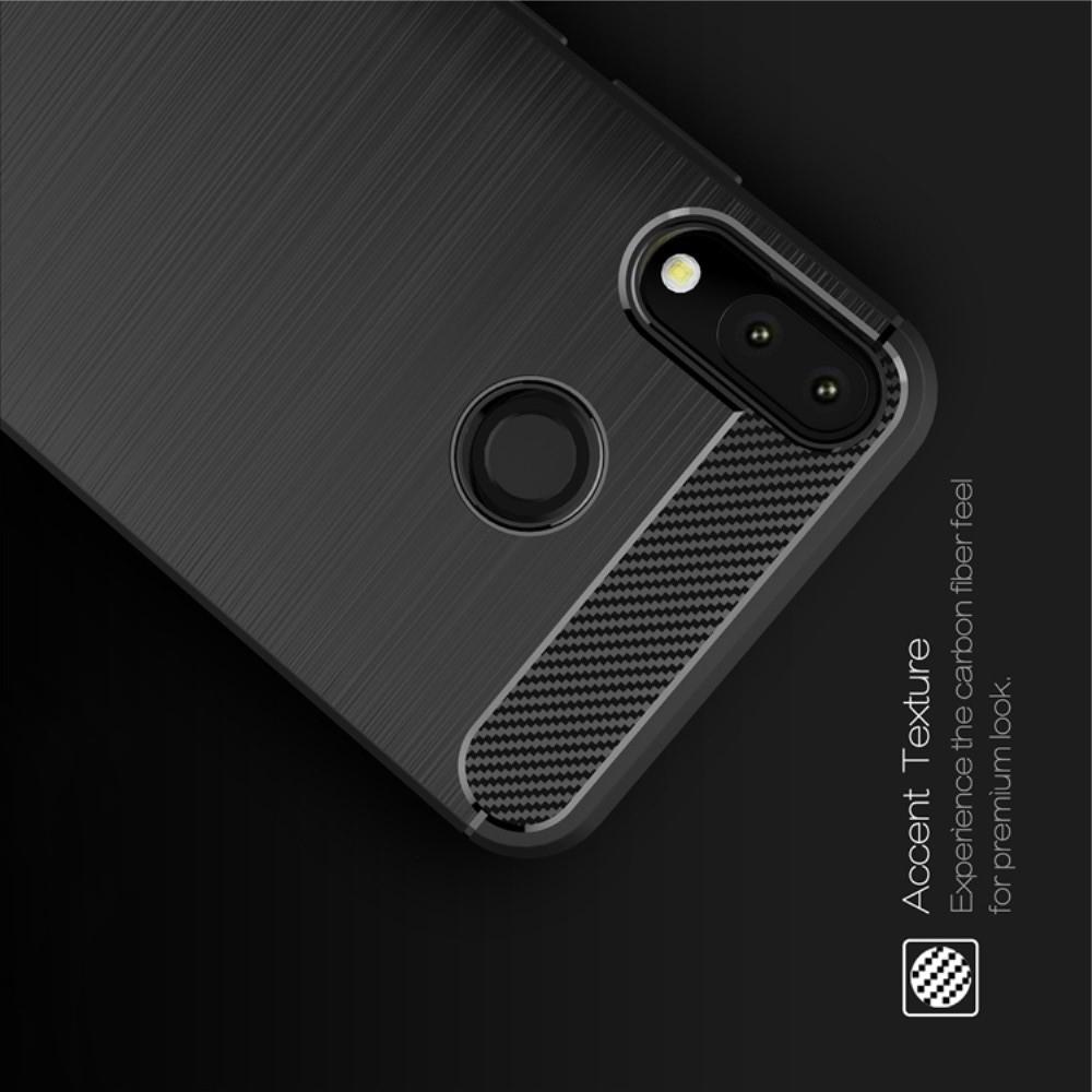 Carbon Fibre Силиконовый матовый бампер чехол для Asus Zenfone Max Pro M2 ZB631KL Черный