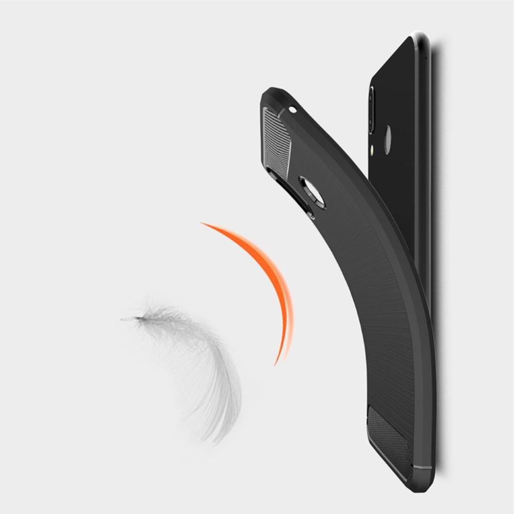 Carbon Fibre Силиконовый матовый бампер чехол для Asus Zenfone Max Pro M2 ZB631KL Серый