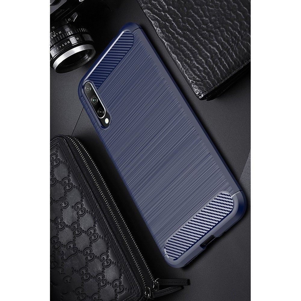 Carbon Fibre Силиконовый матовый бампер чехол для Huawei Honor 10i / Honor 20 Lite Синий