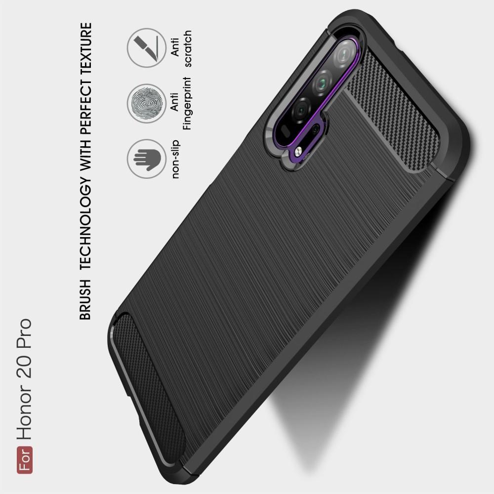 Carbon Fibre Силиконовый матовый бампер чехол для Huawei Nova 5T Черный