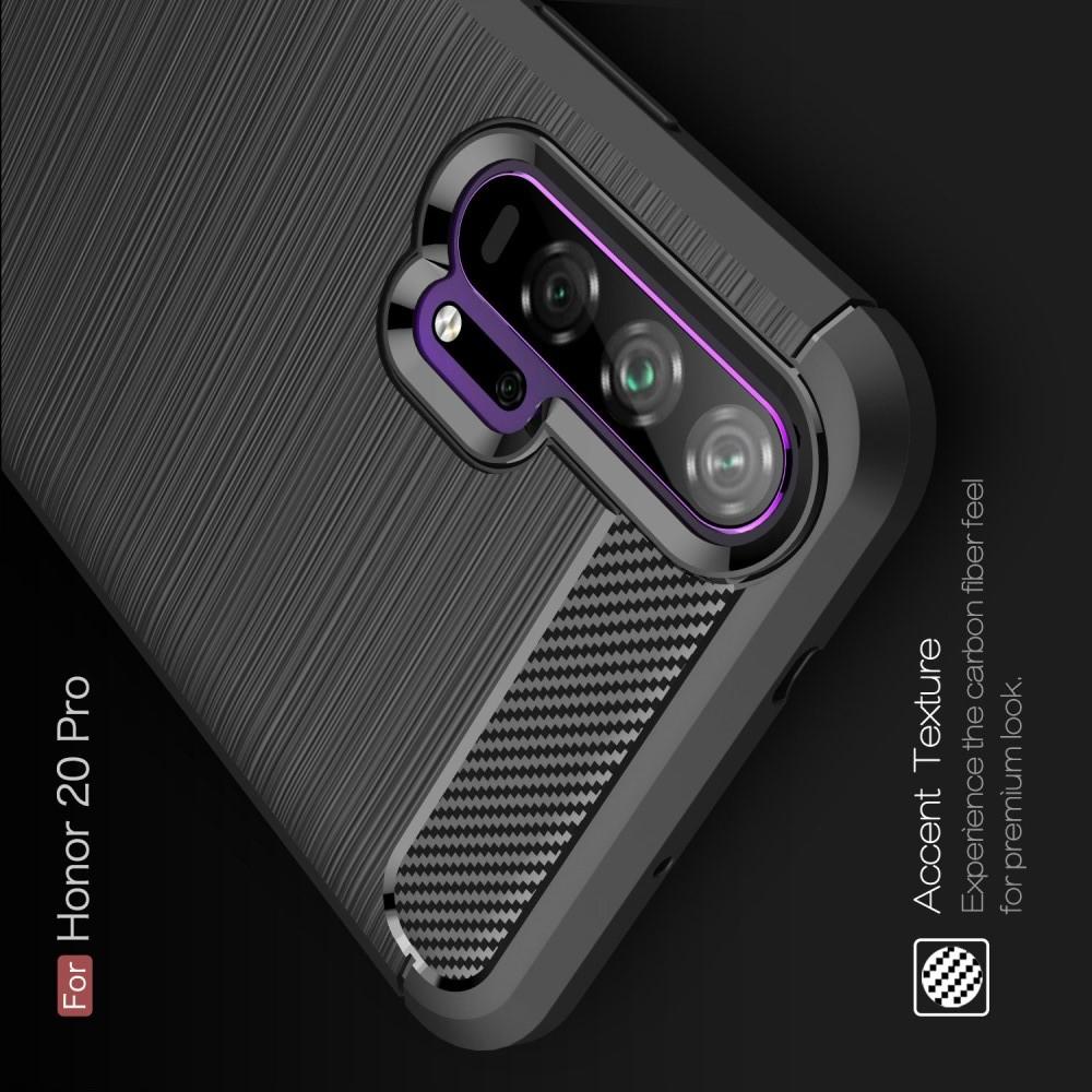 Carbon Fibre Силиконовый матовый бампер чехол для Huawei Nova 5T Черный