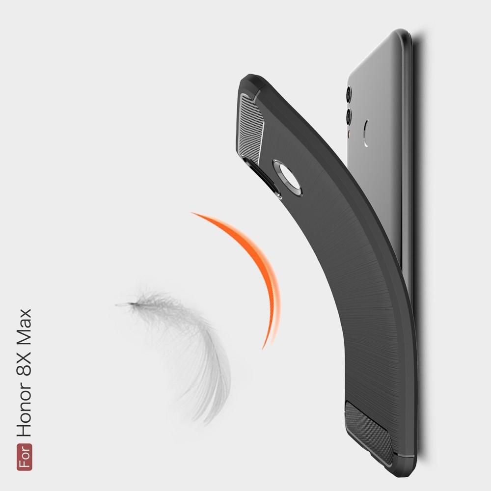 Carbon Fibre Силиконовый матовый бампер чехол для Huawei Honor 8X Max Коралловый