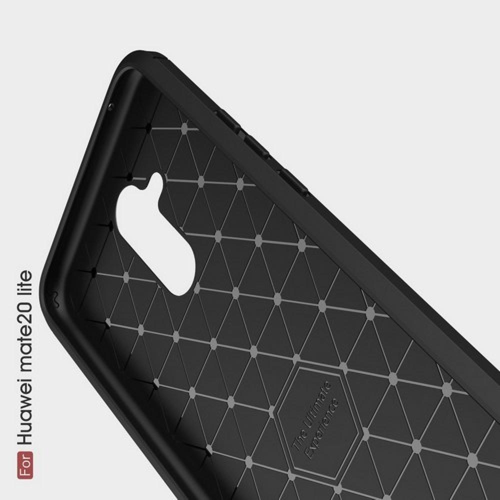 Carbon Fibre Силиконовый матовый бампер чехол для Huawei Mate 20 Lite Черный
