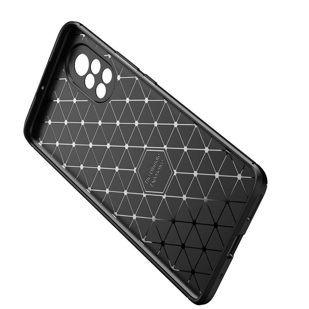 Carbon Fibre Силиконовый матовый бампер чехол для Huawei Nova 8 Черный