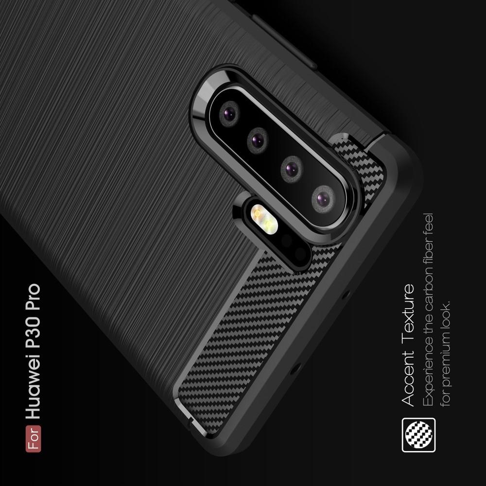 Carbon Fibre Силиконовый матовый бампер чехол для Huawei P30 Pro Черный