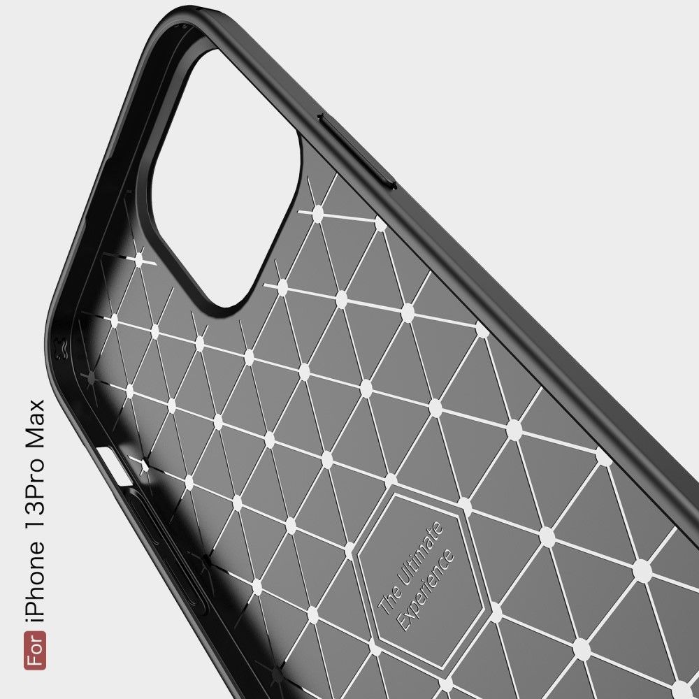 Carbon Fibre Силиконовый матовый бампер чехол для iPhone 13 Pro Max Красный