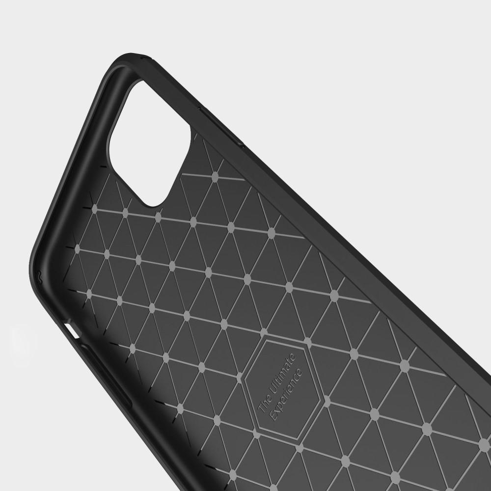 Carbon Fibre Силиконовый матовый бампер чехол для  iPhone 11 Pro Max Коралловый