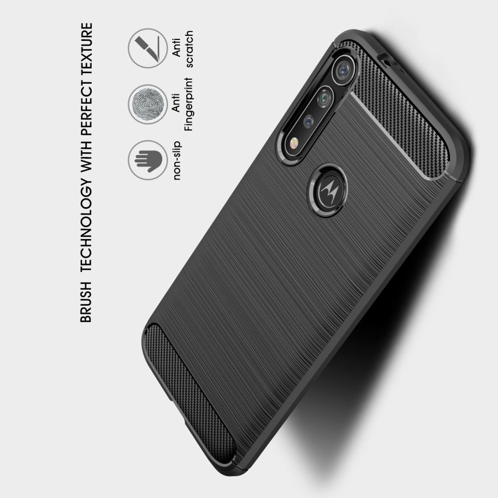 Carbon Fibre Силиконовый матовый бампер чехол для Motorola Moto G8 Plus Красный