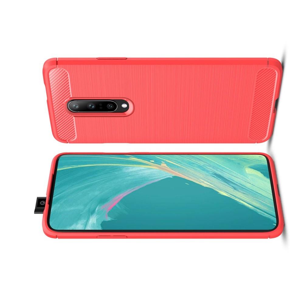 Carbon Fibre Силиконовый матовый бампер чехол для OnePlus 7 Pro Коралловый