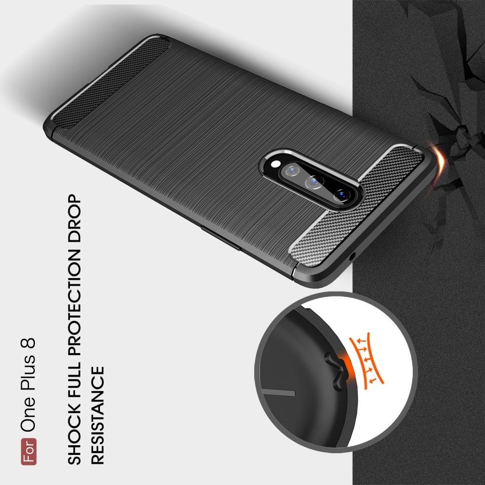 Carbon Fibre Силиконовый матовый бампер чехол для OnePlus 8 Красный