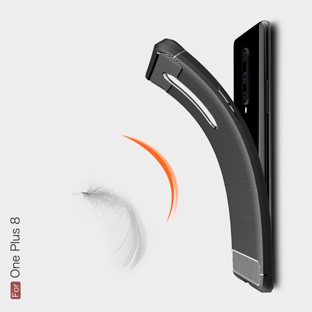 Carbon Fibre Силиконовый матовый бампер чехол для OnePlus 8 Красный