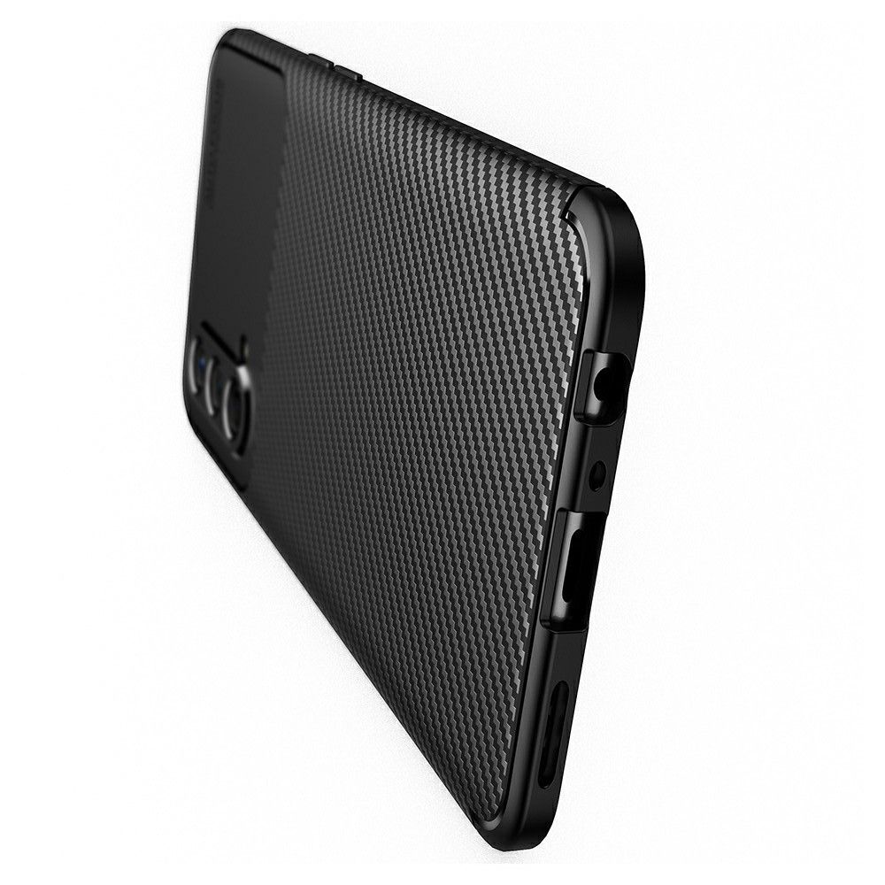 Carbon Fibre Силиконовый матовый бампер чехол для OnePlus Nord CE 5G Черный