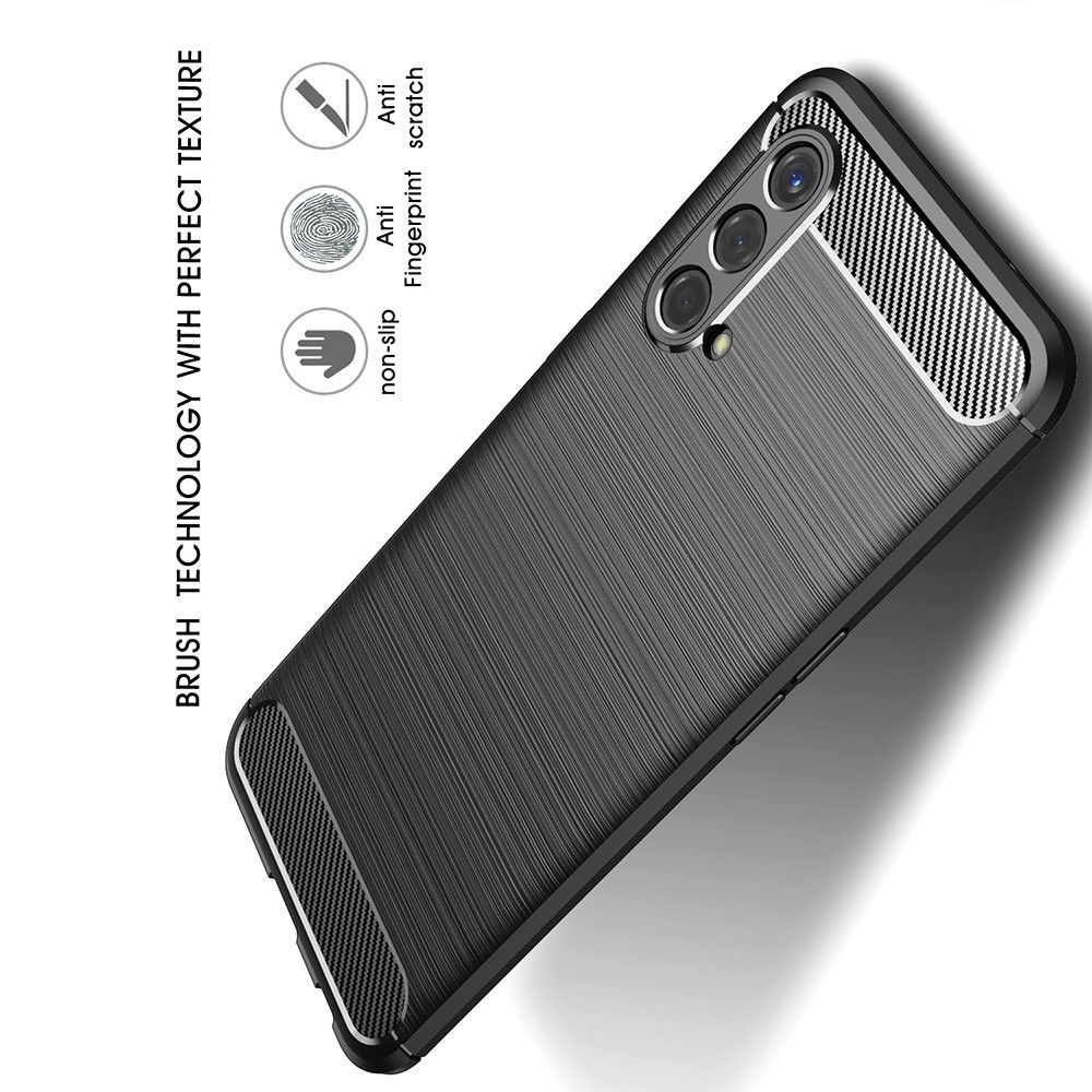 Carbon Fibre Силиконовый матовый бампер чехол для OnePlus Nord CE 5G Синий