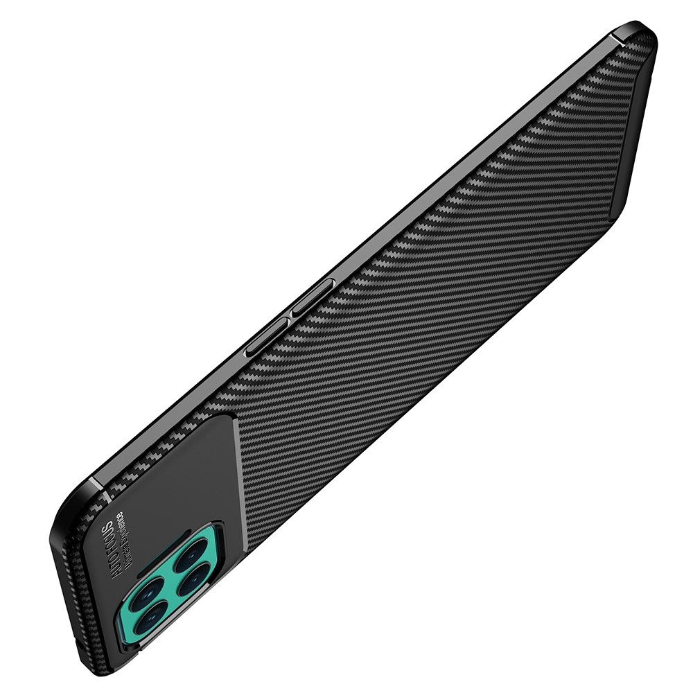 Carbon Fibre Силиконовый матовый бампер чехол для OPPO Reno 4 Lite Черный