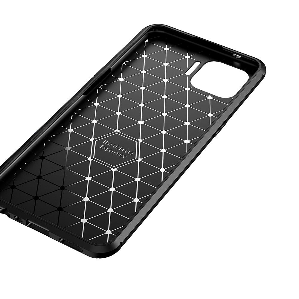 Carbon Fibre Силиконовый матовый бампер чехол для OPPO Reno 4 Lite Черный