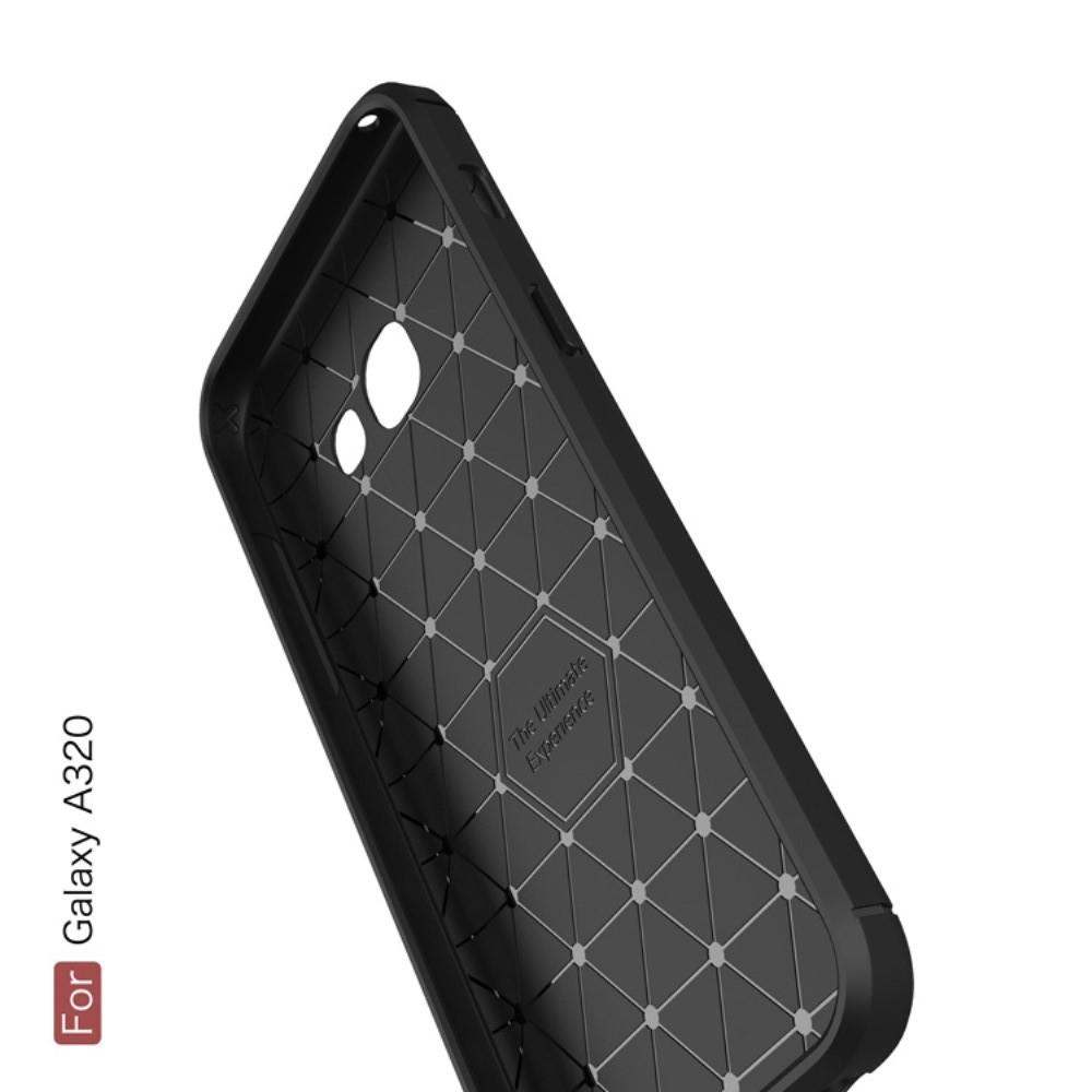 Carbon Fibre Силиконовый матовый бампер чехол для Samsung Galaxy A3 2017 SM-A320F Коралловый