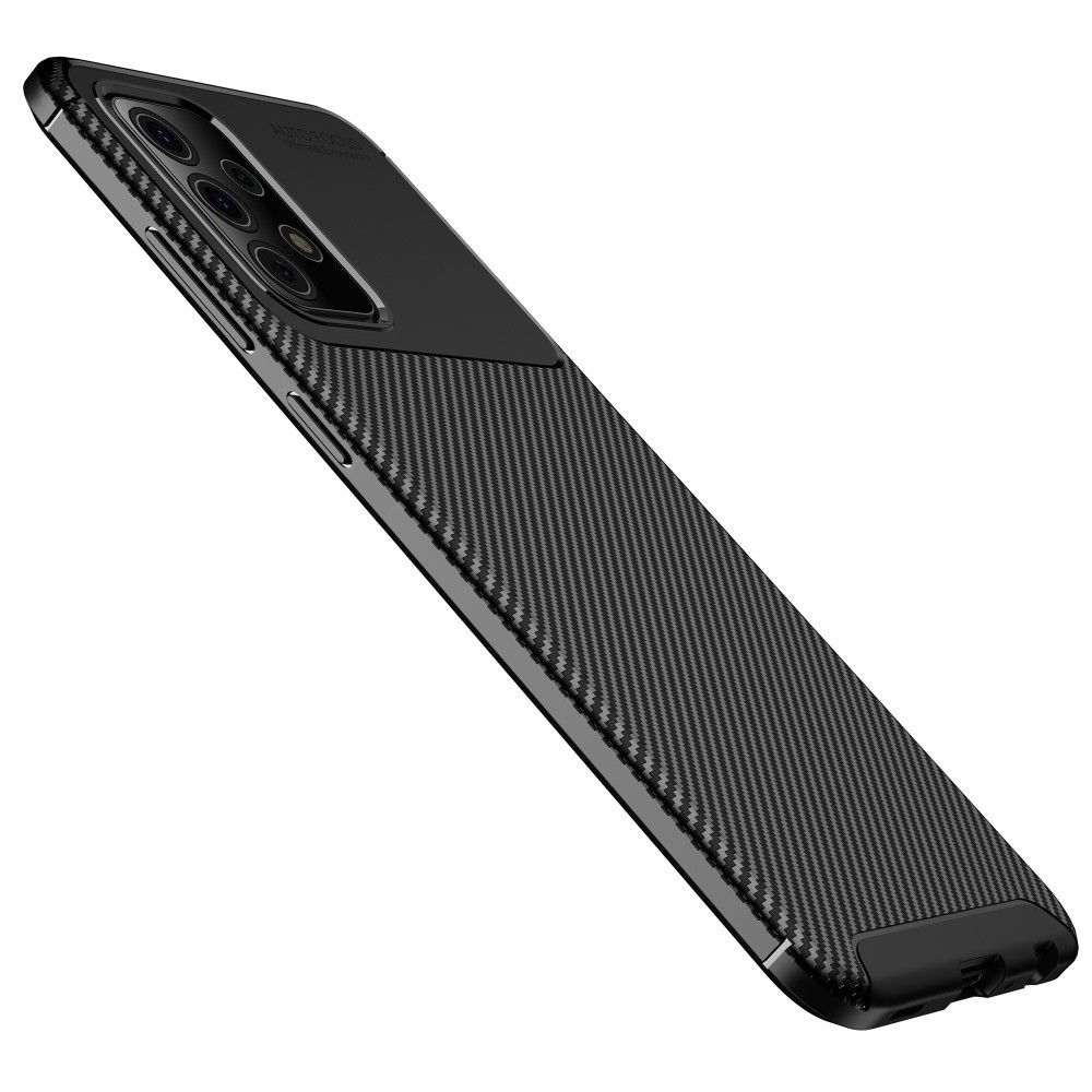Carbon Fibre Силиконовый матовый бампер чехол для Samsung Galaxy A52 Красный
