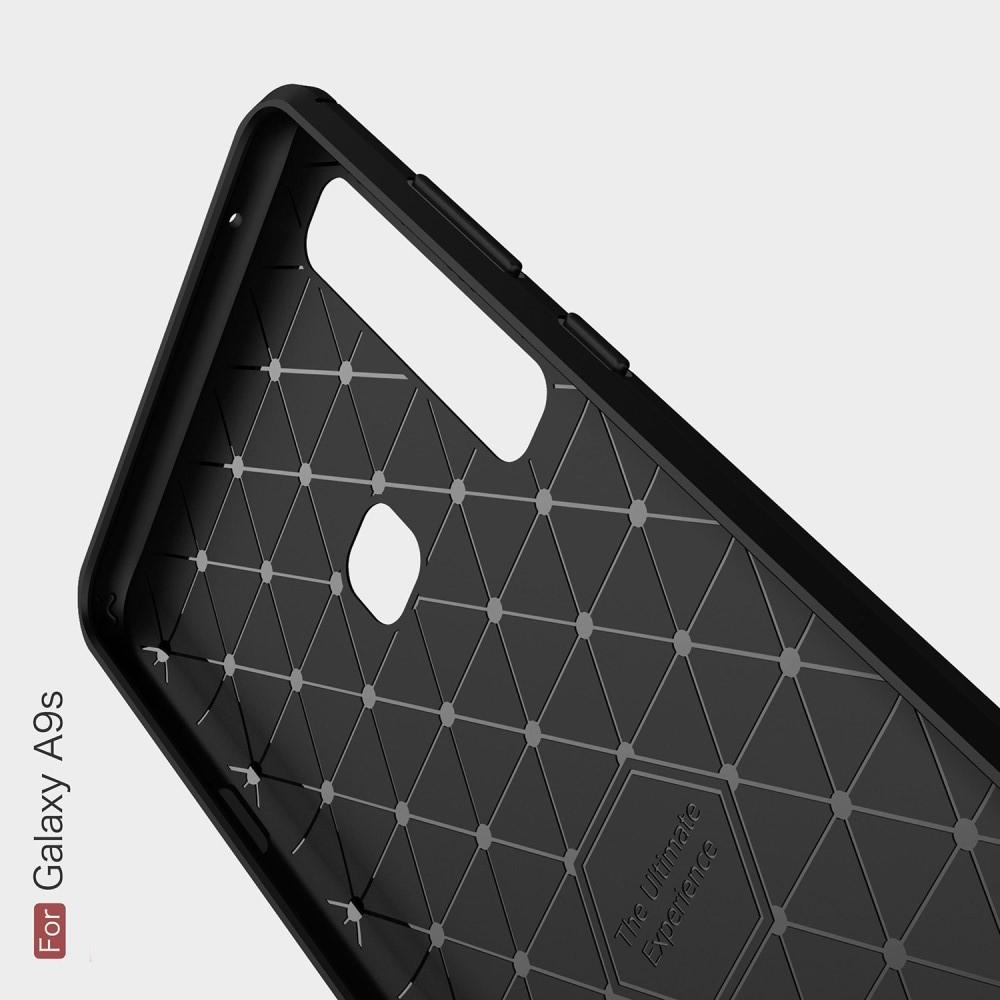 Carbon Fibre Силиконовый матовый бампер чехол для Samsung Galaxy A9 2018 SM-A920F Черный
