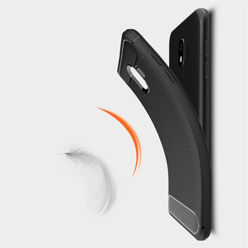 Carbon Fibre Силиконовый матовый бампер чехол для Samsung Galaxy J4 2018 SM-J400 Коралловый