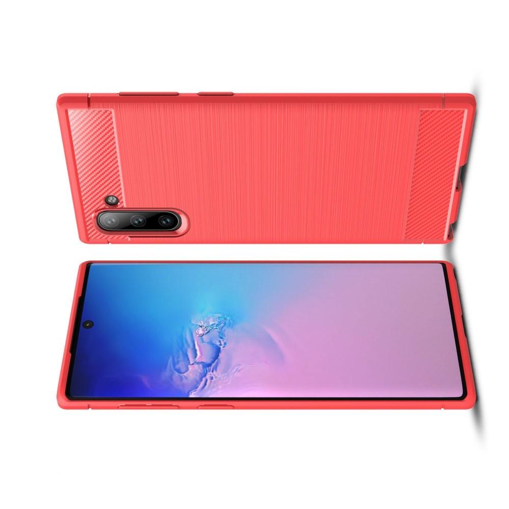 Carbon Fibre Силиконовый матовый бампер чехол для Samsung Galaxy Note 10 Коралловый