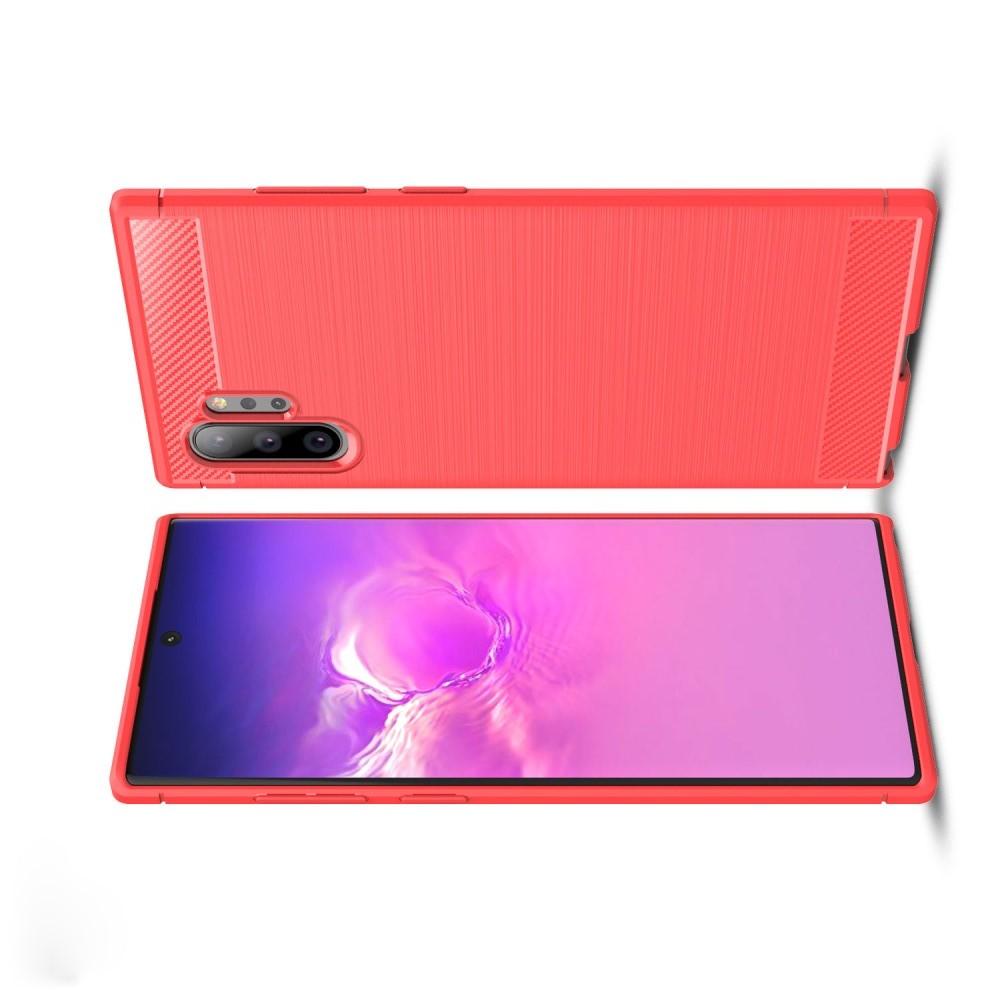 Carbon Fibre Силиконовый матовый бампер чехол для Samsung Galaxy Note 10 Plus Коралловый