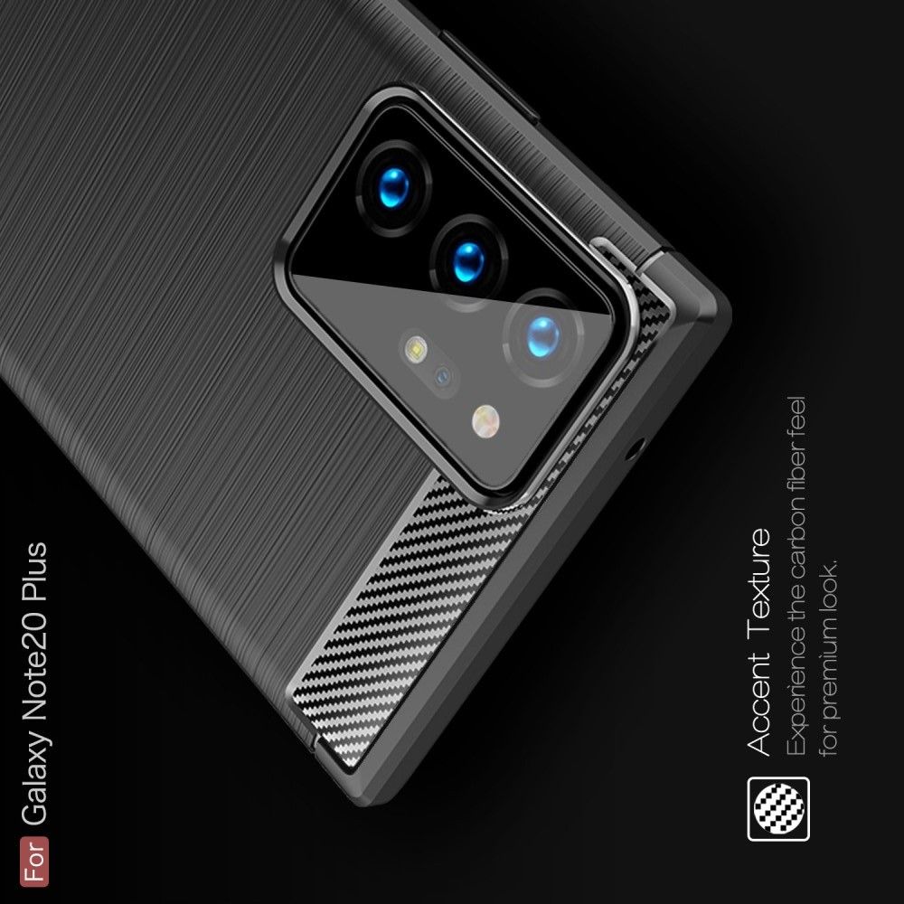 Carbon Fibre Силиконовый матовый бампер чехол для Samsung Galaxy Note 20 Ultra Черный