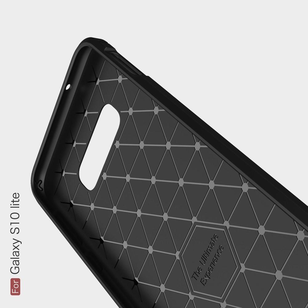 Carbon Fibre Силиконовый матовый бампер чехол для Samsung Galaxy S10e Черный