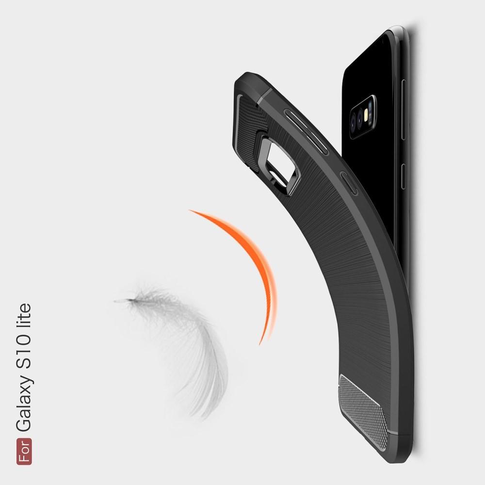 Carbon Fibre Силиконовый матовый бампер чехол для Samsung Galaxy S10e Серый