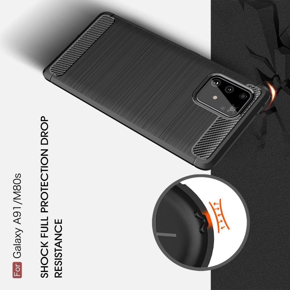 Carbon Fibre Силиконовый матовый бампер чехол для Samsung Galaxy S10 Lite Красный