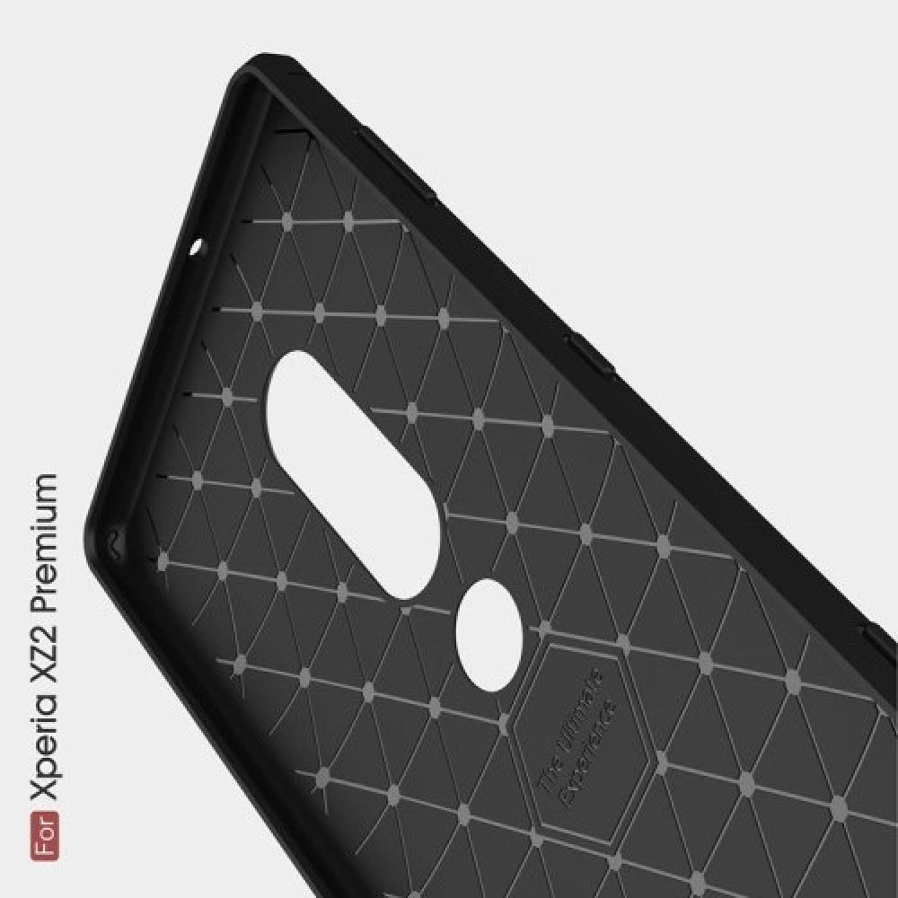 Carbon Fibre Силиконовый матовый бампер чехол для Sony Xperia XZ2 Premium Черный