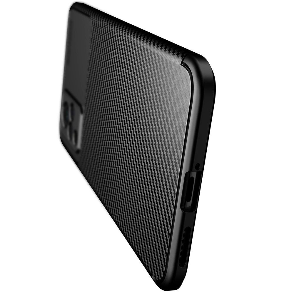 Carbon Fibre Силиконовый матовый бампер чехол для Vivo v21 Черный