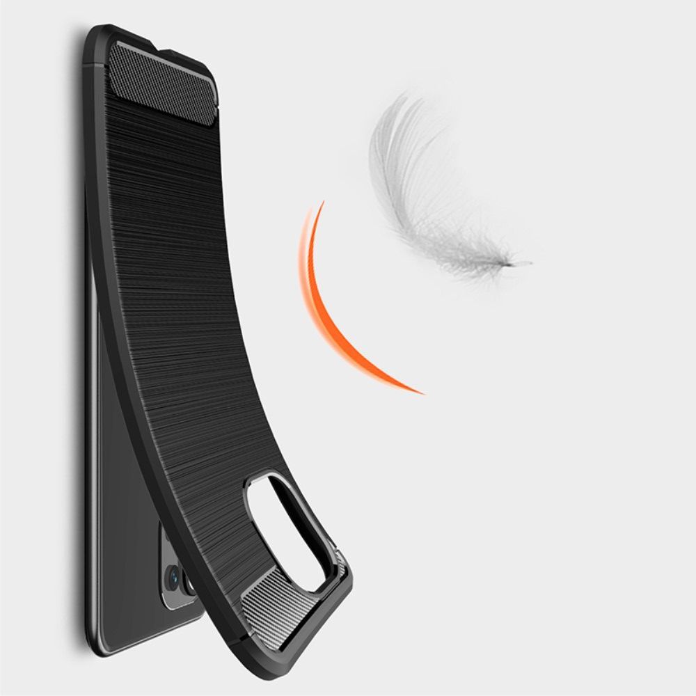 Carbon Fibre Силиконовый матовый бампер чехол для Xiaomi Mi 11 Lite Черный