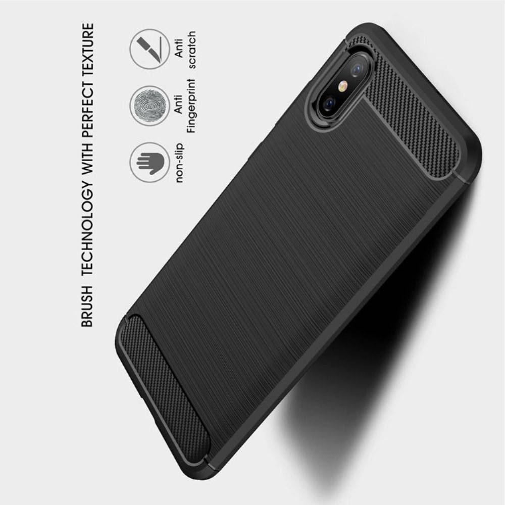 Carbon Fibre Силиконовый матовый бампер чехол для Xiaomi Mi 8 Explorer Черный