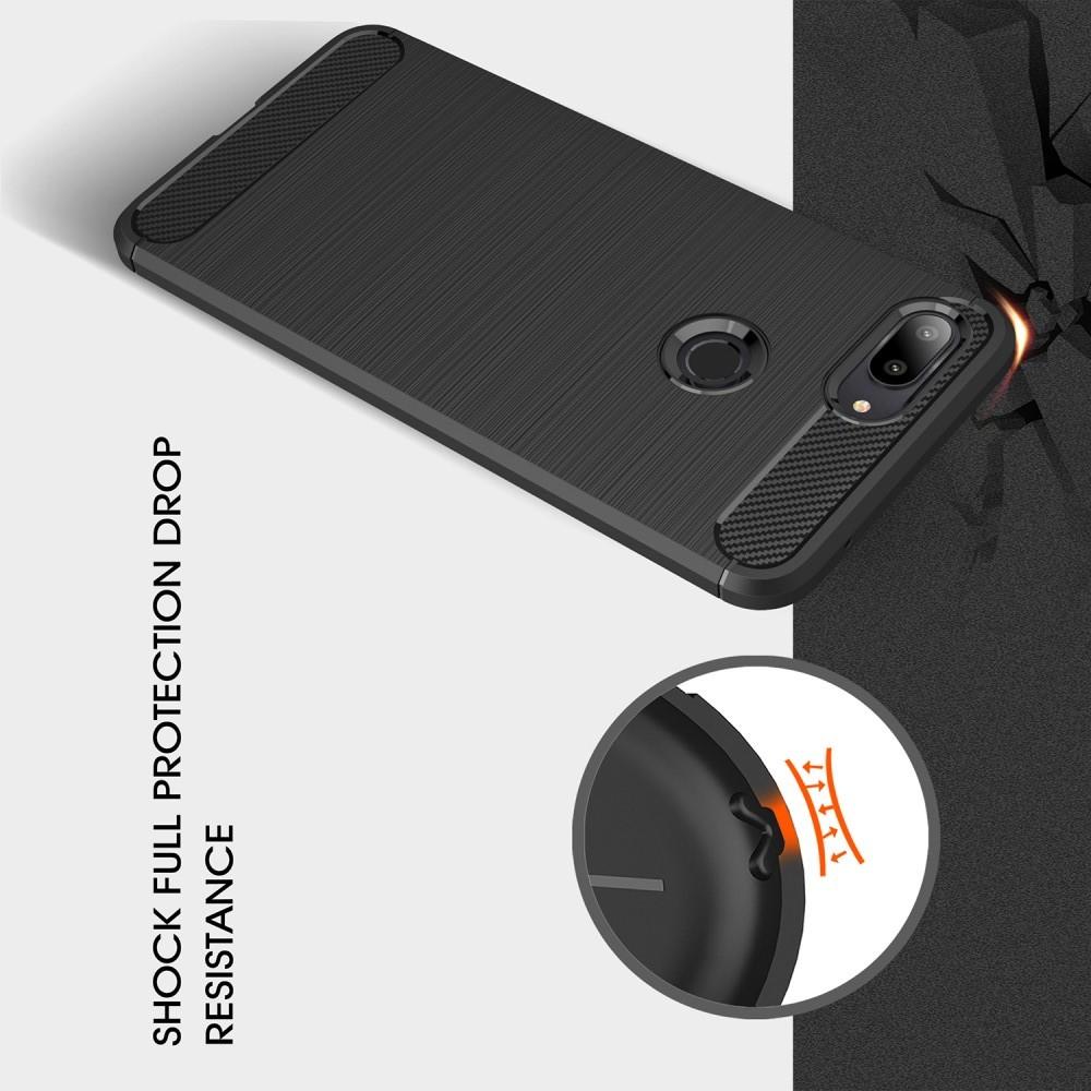 Carbon Fibre Силиконовый матовый бампер чехол для Xiaomi Mi 8 Lite Серый