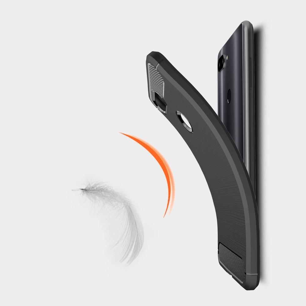 Carbon Fibre Силиконовый матовый бампер чехол для Xiaomi Mi 8 Lite Серый