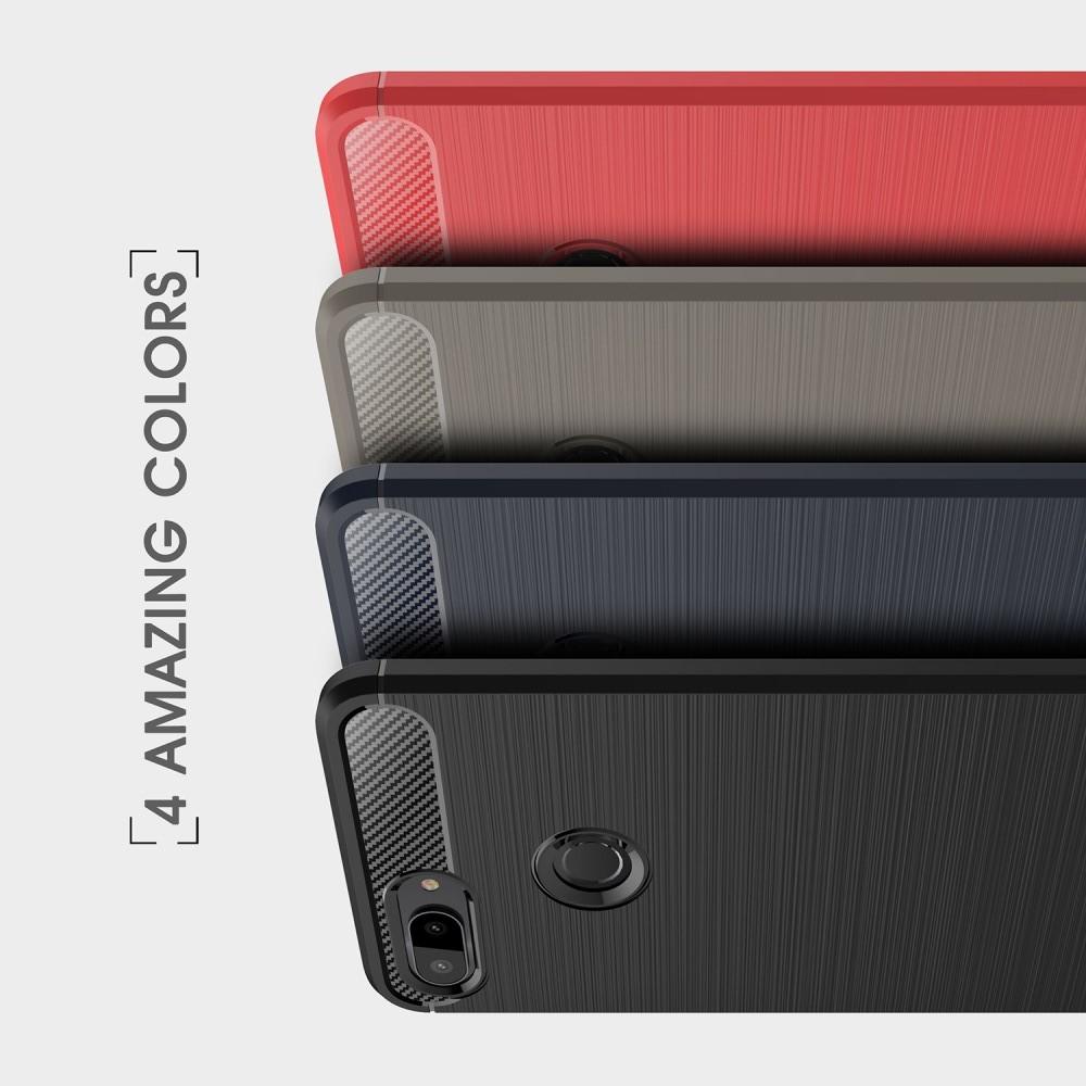 Carbon Fibre Силиконовый матовый бампер чехол для Xiaomi Mi 8 Lite Коралловый