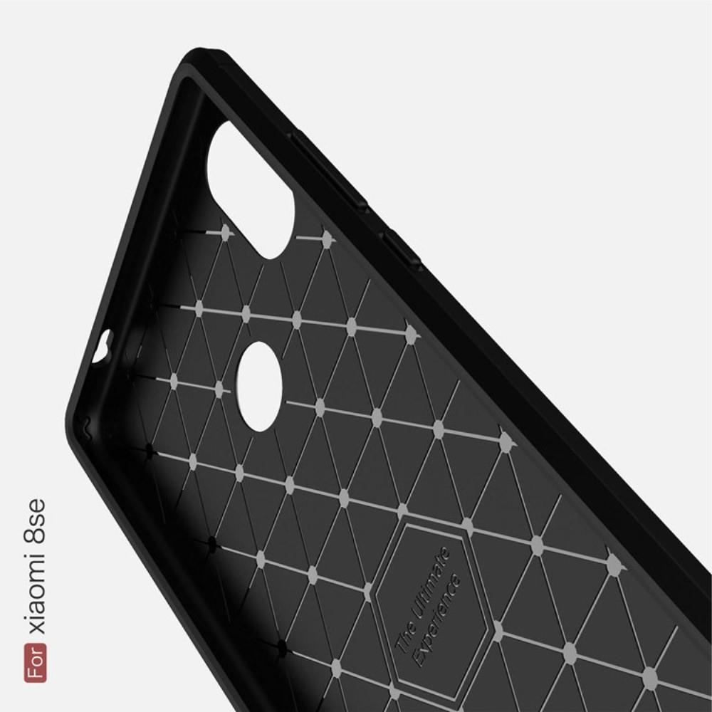 Carbon Fibre Силиконовый матовый бампер чехол для Xiaomi Mi 8 SE Серый