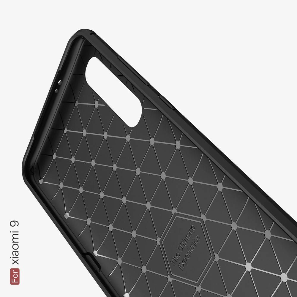 Carbon Fibre Силиконовый матовый бампер чехол для Xiaomi Mi 9 Черный