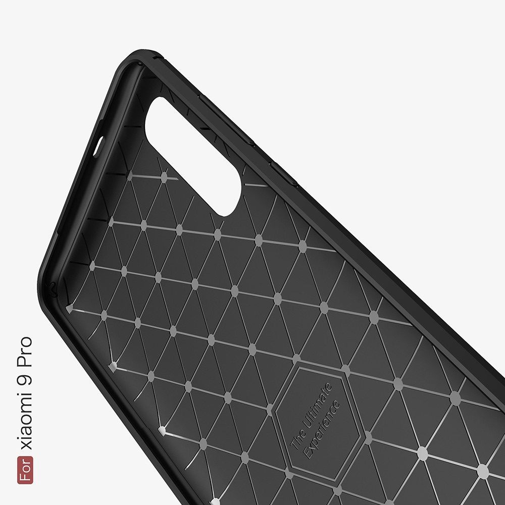Carbon Fibre Силиконовый матовый бампер чехол для Xiaomi Mi 9 Pro Черный