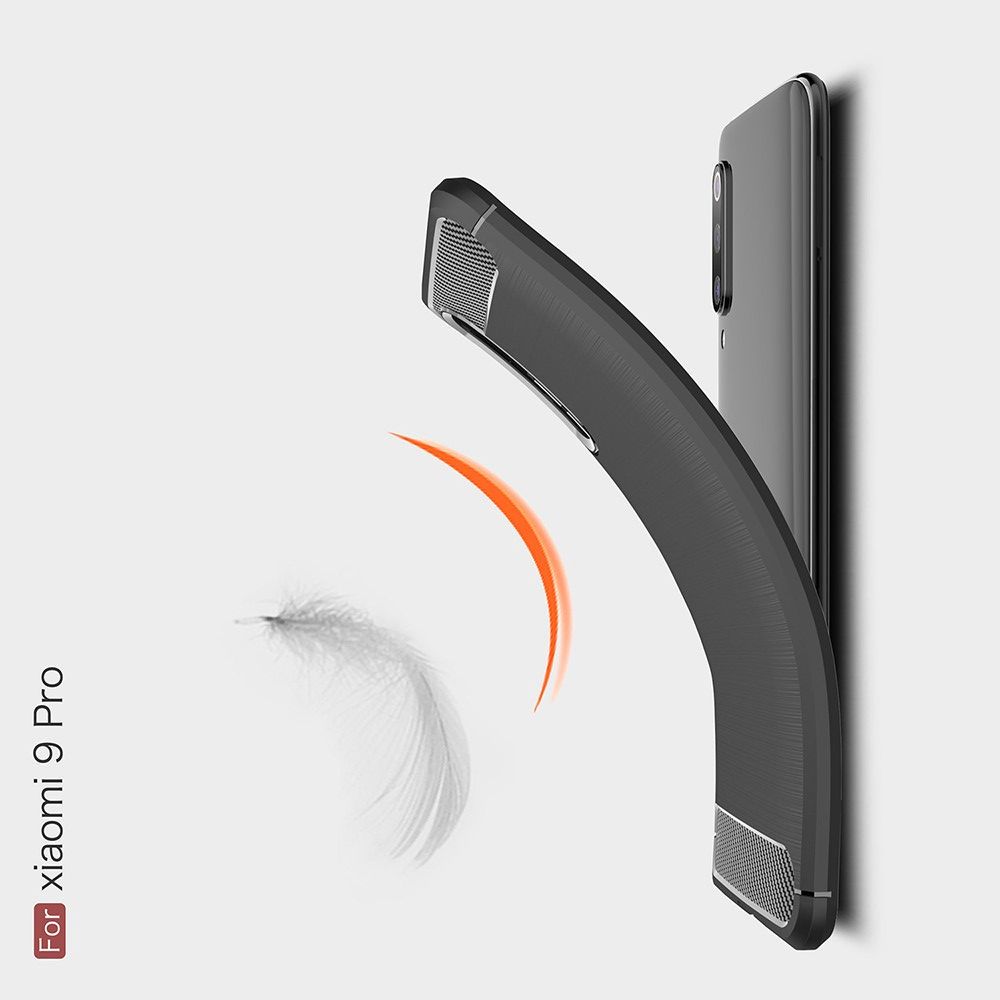 Carbon Fibre Силиконовый матовый бампер чехол для Xiaomi Mi 9 Pro Красный