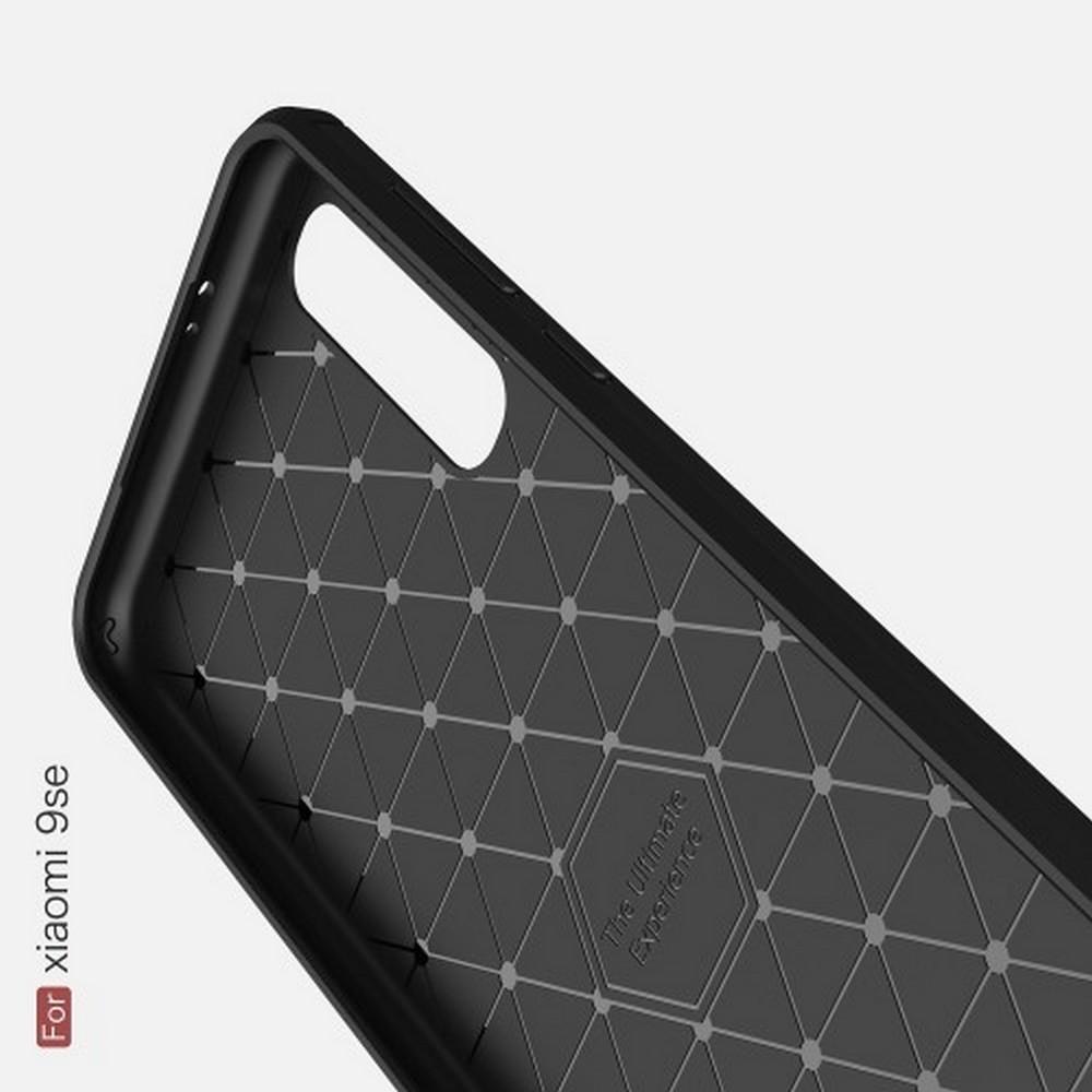Carbon Fibre Силиконовый матовый бампер чехол для Xiaomi Mi 9 SE Черный