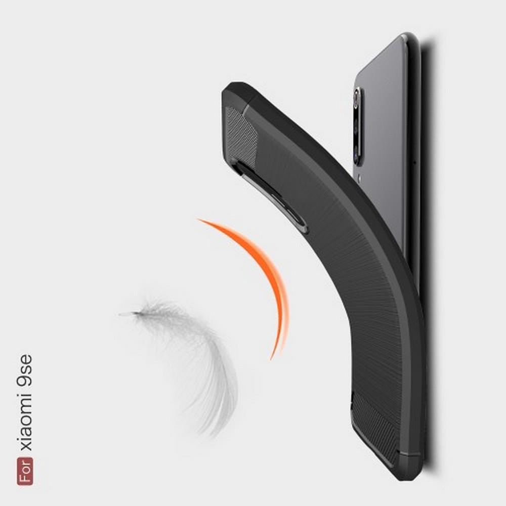 Carbon Fibre Силиконовый матовый бампер чехол для Xiaomi Mi 9 SE Коралловый