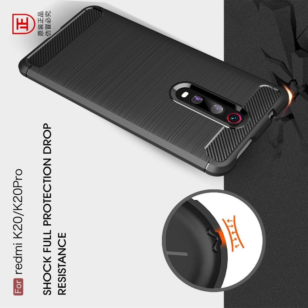 Carbon Fibre Силиконовый матовый бампер чехол для Xiaomi Mi 9T Черный