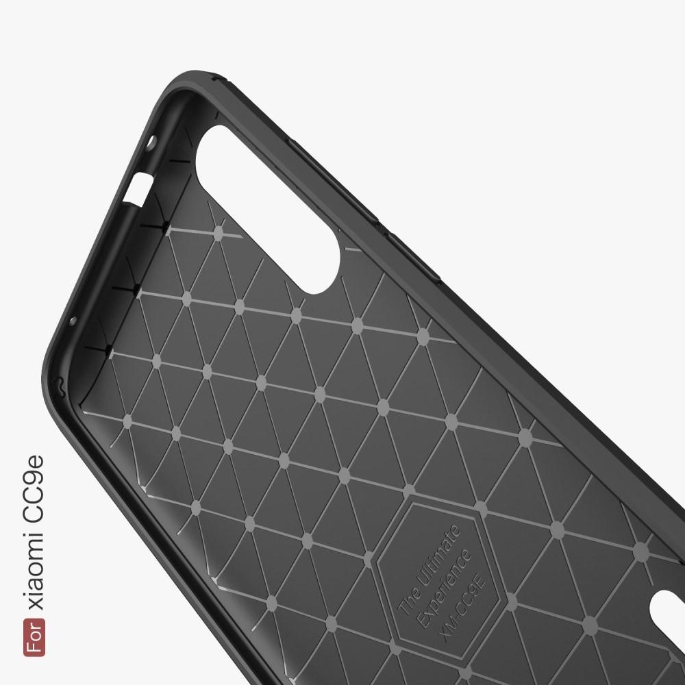 Carbon Fibre Силиконовый матовый бампер чехол для Xiaomi Mi A3 Синий