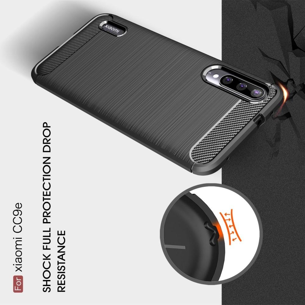 Carbon Fibre Силиконовый матовый бампер чехол для Xiaomi Mi A3 Красный