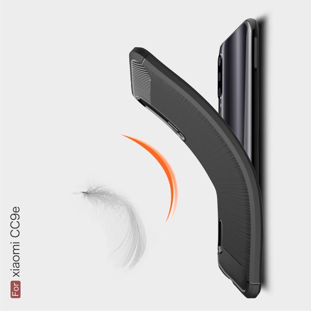 Carbon Fibre Силиконовый матовый бампер чехол для Xiaomi Mi A3 Синий
